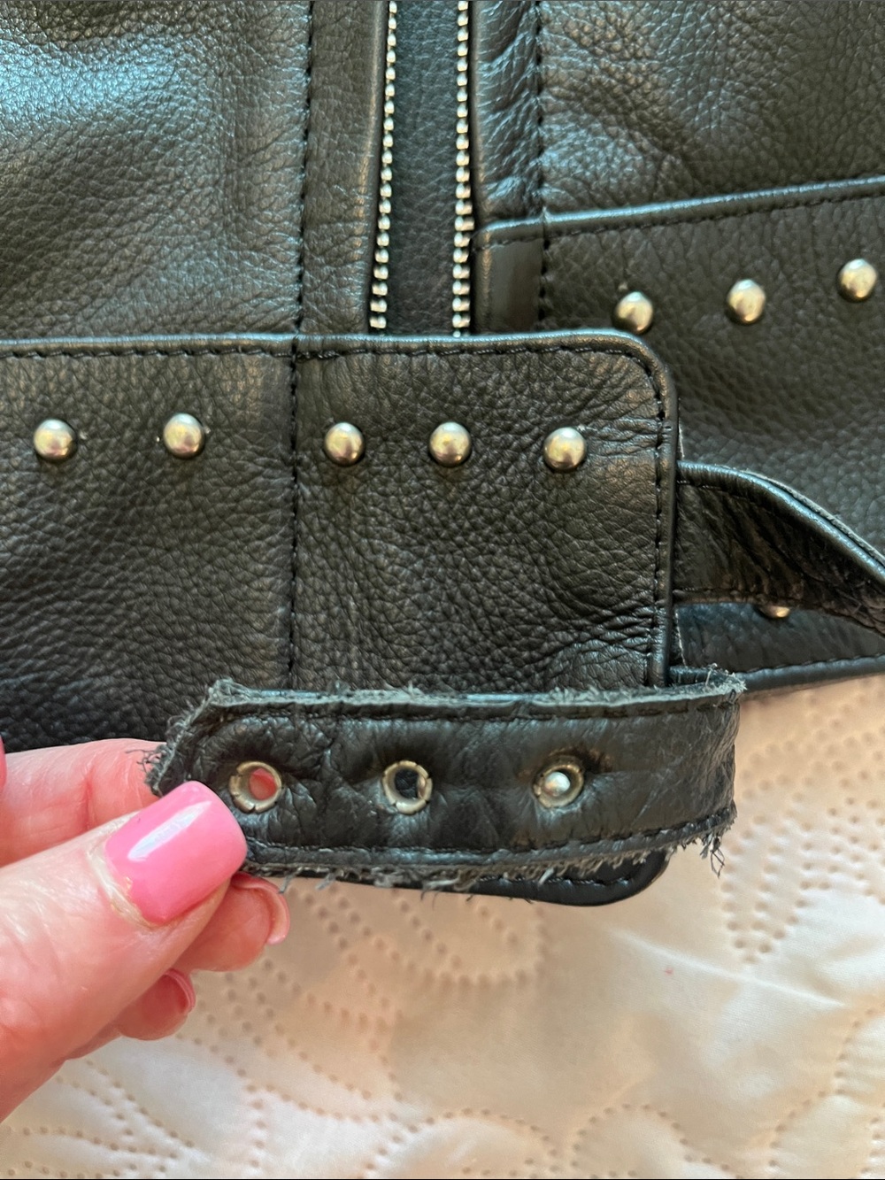 Jamin Leather Moto Studded Leather Jacket - Picture 13 of 16